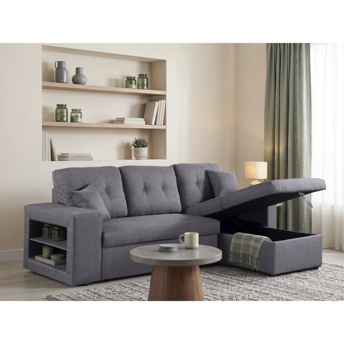 Canapé d'angle convertible/réversible "Axel" - 3 places - Gris