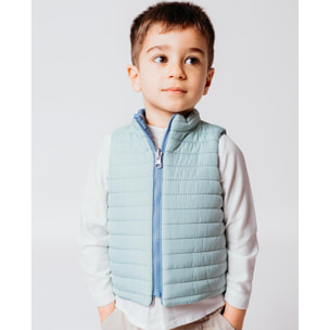 Chaleco reversible acolchado verde y azul