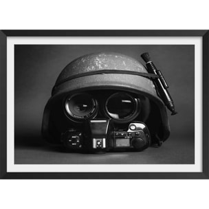 Affiche reporter de guerre Affiche + cadre en bois - Noir