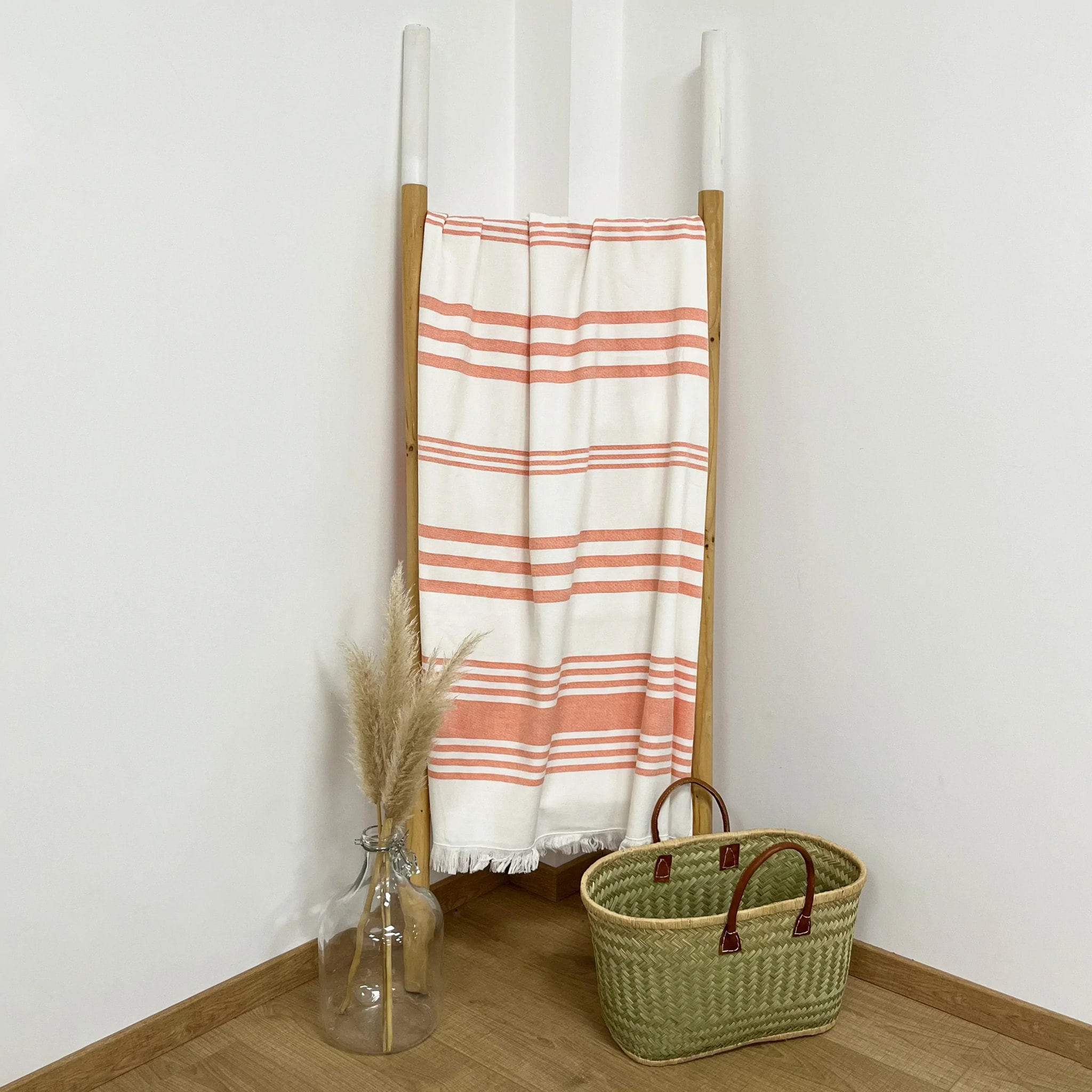 Fouta doublée éponge Karabuk Mandarine 90x160 400g/m²