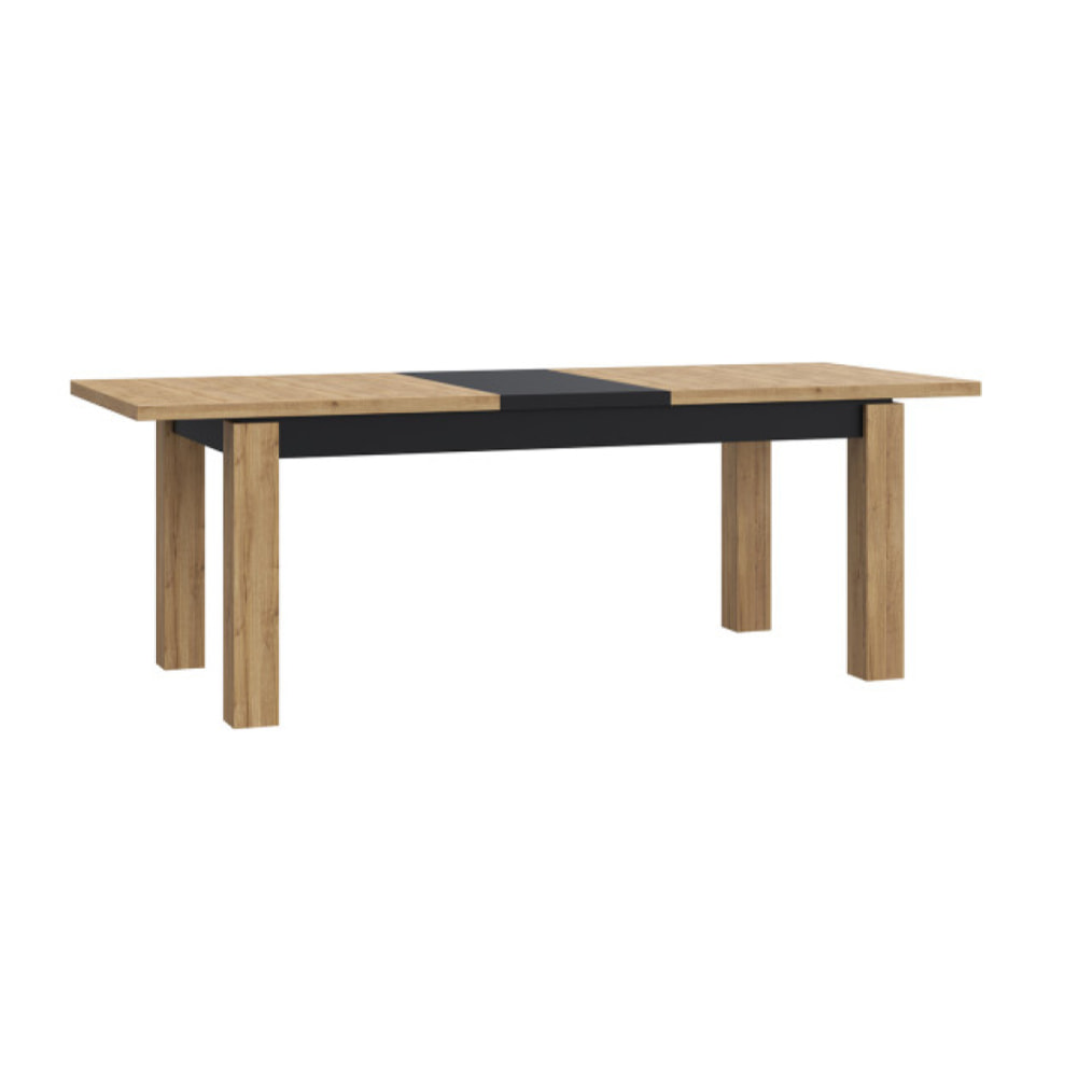 Table extensible 180/226cm en bois effet chêne & noir - FACTORY