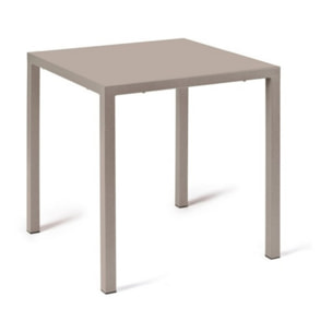 Tavolo MARSIGLIA in metallo tortora 70x70 cm, impilabile
