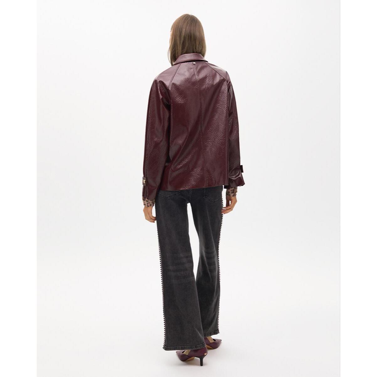 Giacca Dritta Effetto Vernice