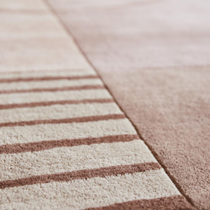 Tapis salon et chambre fait à la main en laine motif géométrique