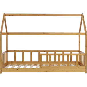 Lit cabane en bois pour enfant "Mila" - 90 x 190 cm - Marron
