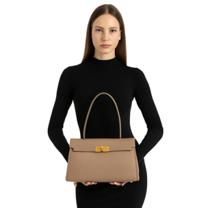 Borsa a mano da donna Made in Italy - Modello Fiorenza Lux - 100% pelle - 33.0 x 20.0 x 9.0 cm