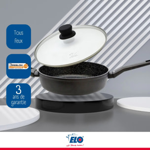 Poêle à frire 28 cm et couvercle Elo Granit Solution