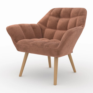 Fauteuil en tissu rouge ancien - Simba
