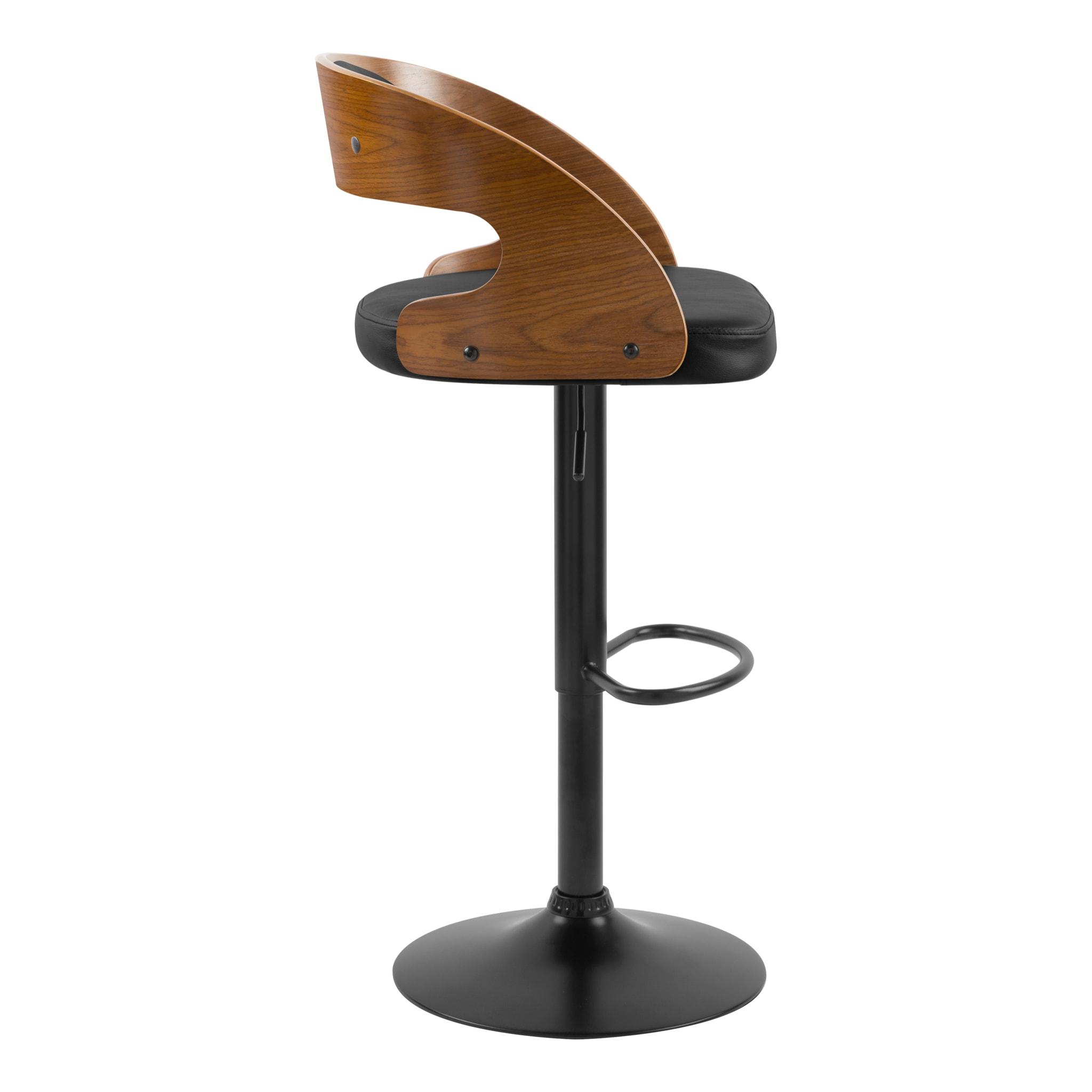 Chaise de bar réglable 62/84 cm en cuir synthétique noir - Louis