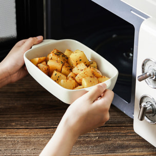 Plat à four en grès beige 22x13,5cm OCTAVE