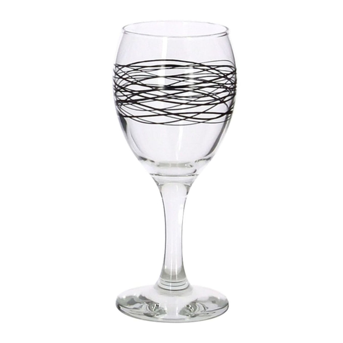 Lot de 6 verres à pied 20,5cl en verre SERPENTIN