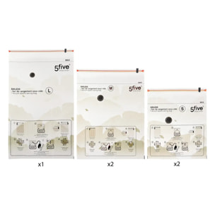 Lot de 5 sacs de rangement sous vide Airless
