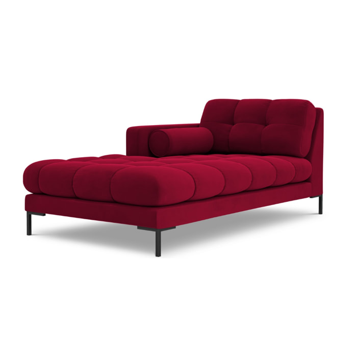 Méridienne gauche "Bali" en velours rouge