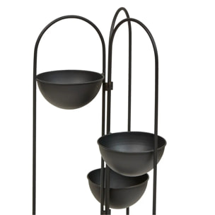 Porte-plante Reso 6 Places en Acier 38x42x124cm Noir