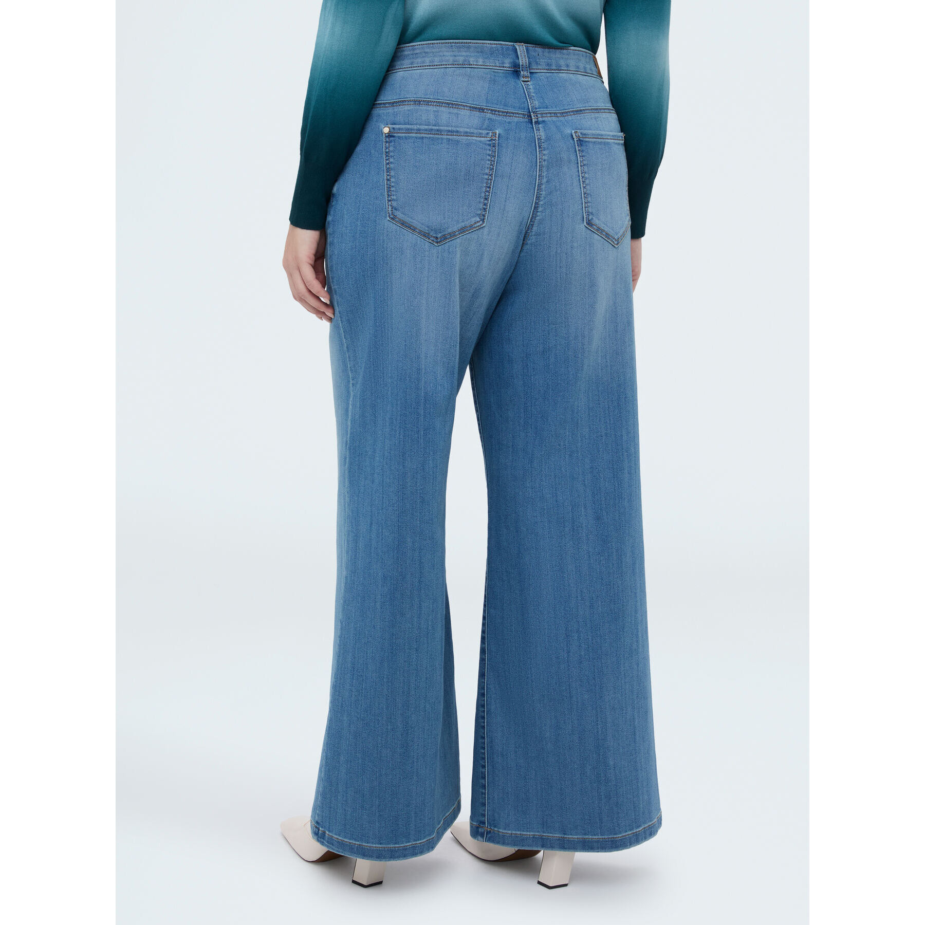 Fiorella Rubino - Jeans Wide Leg lavaggio light blue - Azzurro