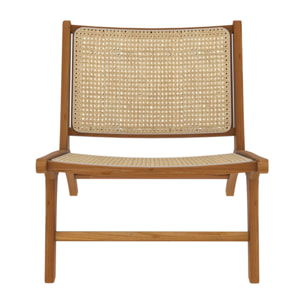 Fauteuil en teck et tressage cannage en rotin - Kilka