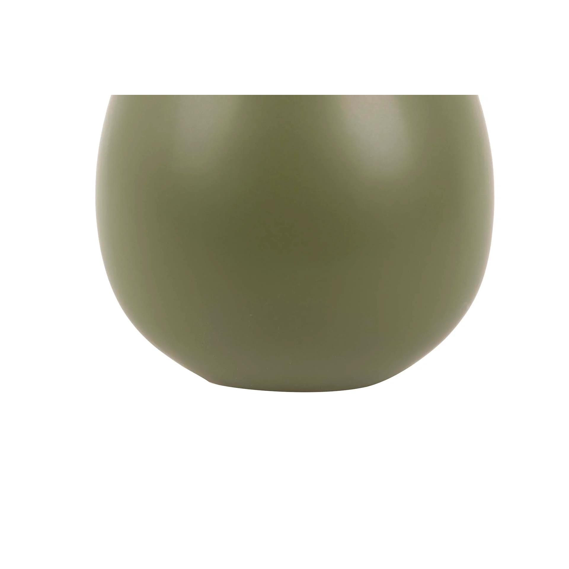 Florero Ceramica Asas Verde Mate 20x17x22 Cm