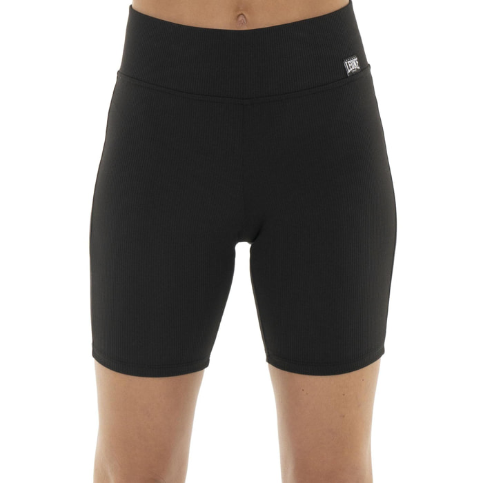 Legging corto de mujer Leone Basic de canalé elástico