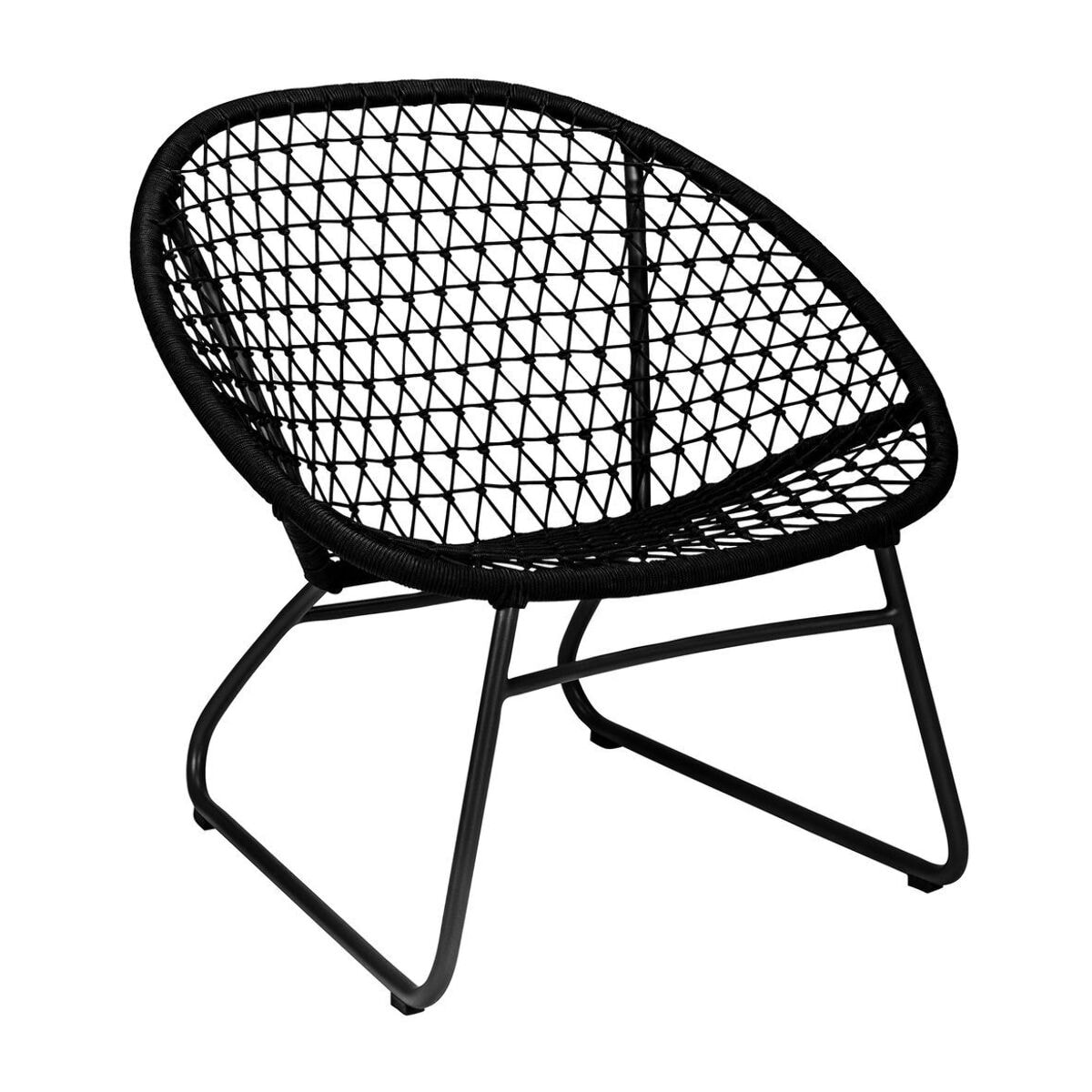 Fauteuil lounge extérieur en polypropylène et pieds en métal noir BAO BAO