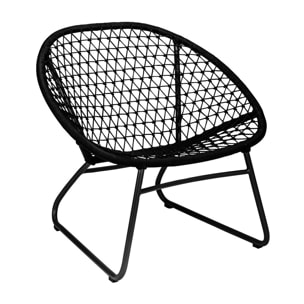 Fauteuil lounge extérieur en polypropylène et pieds en métal noir BAO BAO