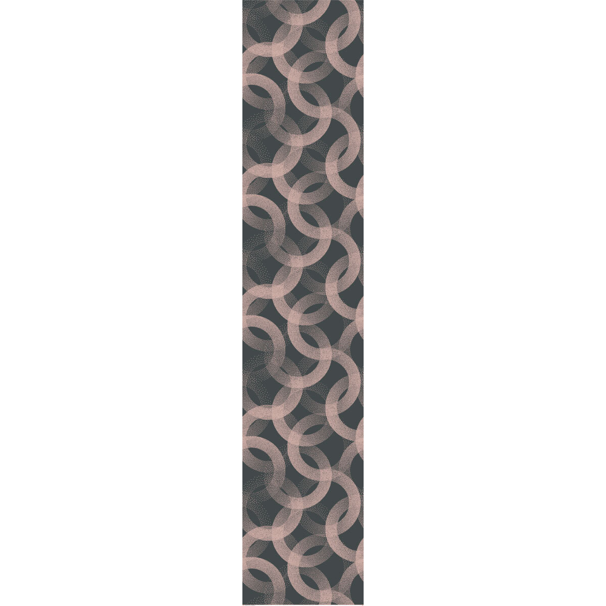 Papier peint intissé pré-encollé - GRIS ROSE CERCLES - 1 rouleau