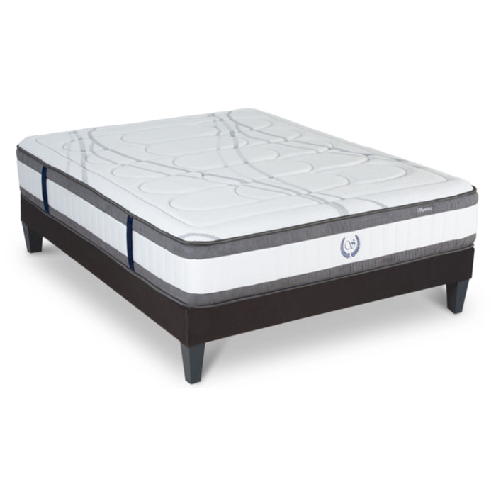 Ensemble Matelas Signature avec Sommier Tissus Gris