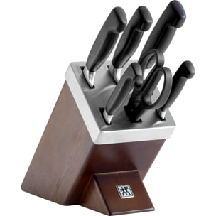 7-pcs, Bloc de couteaux, Brun