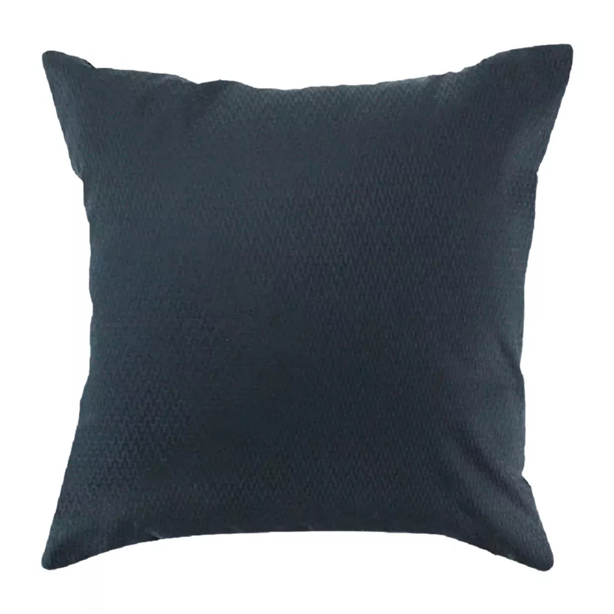 Taie d'oreiller satin de coton motif jacquard bleu Vibrato bleu nuit