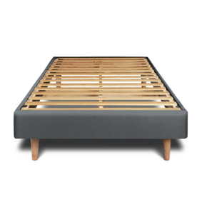 Sommier Kit Velours Ep14 - pieds bois