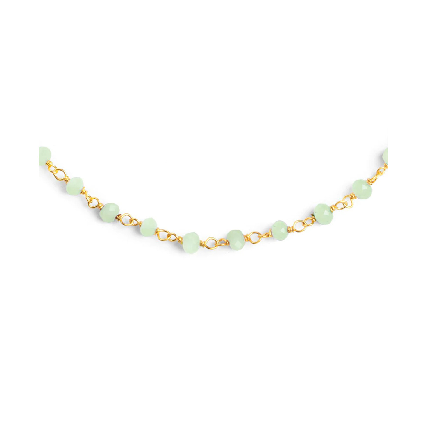 Collar Crystals Jade Plata Baño Oro