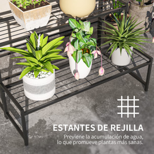 Soporte para Plantas de 3 Niveles Estantería para Plantas para Esquina Diseño en Escalera Soporte para Macetas Interior y Exterior 75x70x66 cm Negro