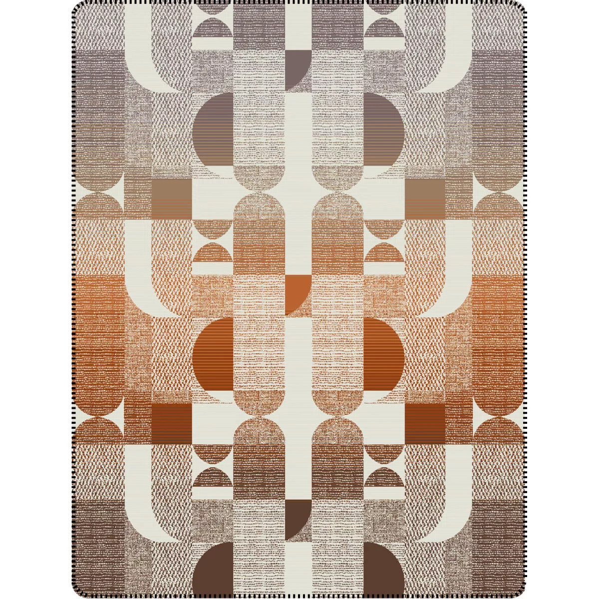 Plaid coton mélangé 415 g/m² motif jacquard gris orange Textures argile