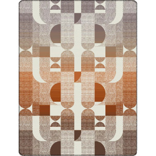 Plaid coton mélangé 415 g/m² motif jacquard gris orange Textures argile
