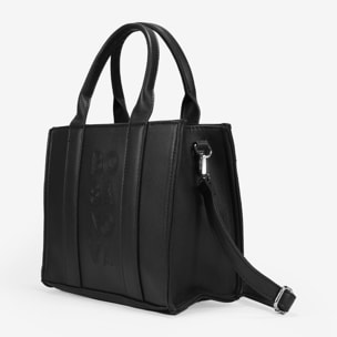 Bolso de mano negro con cremallera