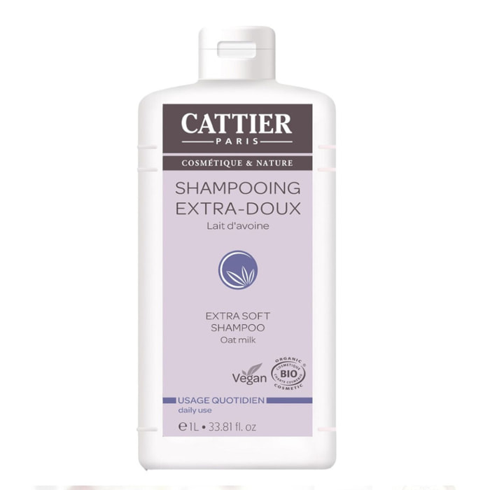 Shampooing Extra-Doux Lait d'Avoine - Usage Quotidien 1 L