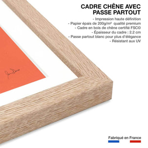 Poster fun wood Affiche + cadre en bois - Chêne