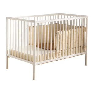 Chambre bébé 3 pièces Angèle, Lit bébé 120x60 à barreaux, Commode à langer, armoire 2 portes