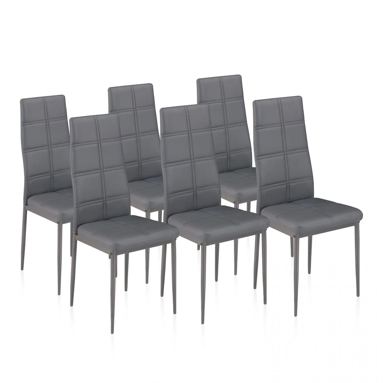 Pack 6 sillas de comedor Gray Tex Gris