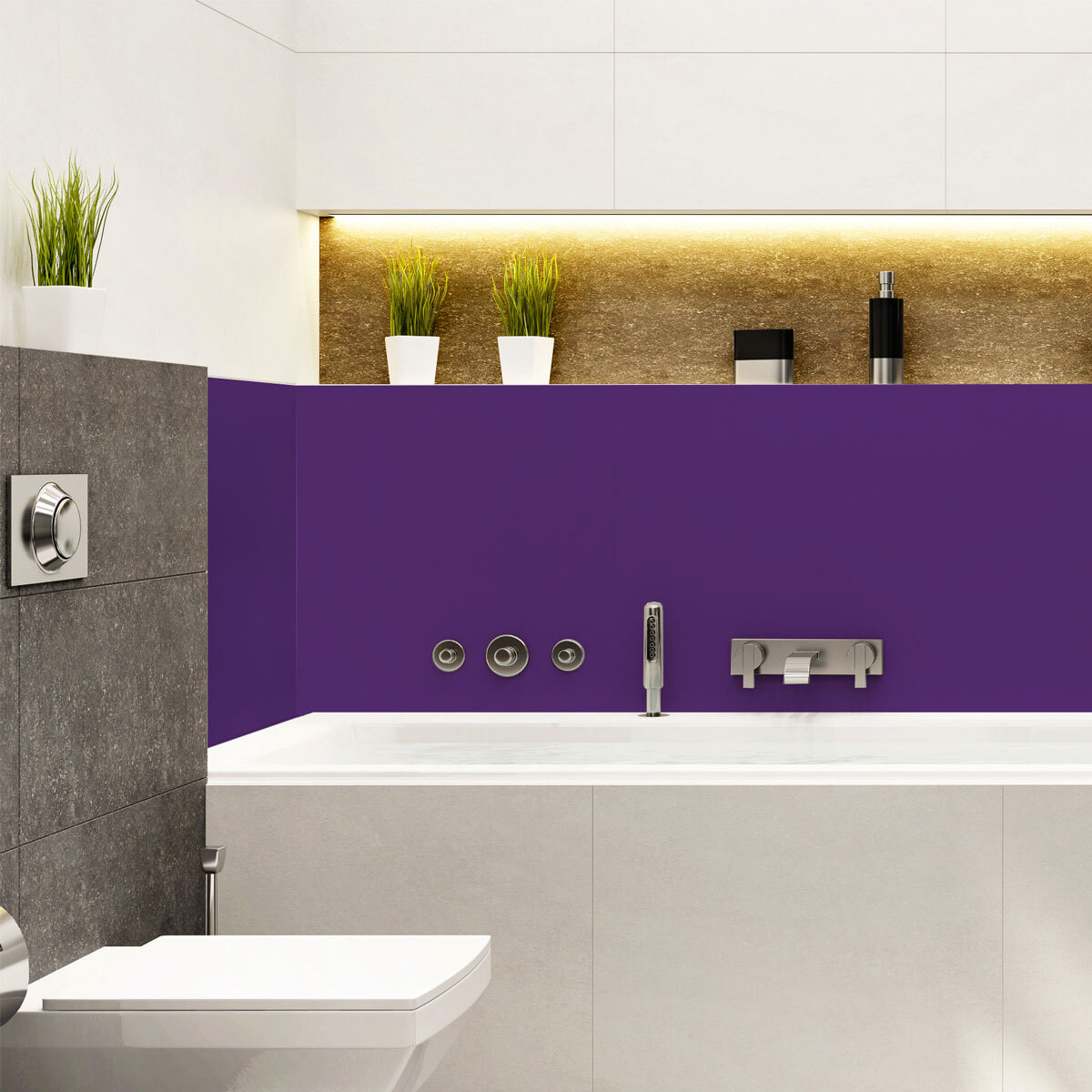 Rouleau adhésif décoratif Vinyle au Mètre - Violet - Sticker Lavable Imperméable Mur Cuisine Meubles