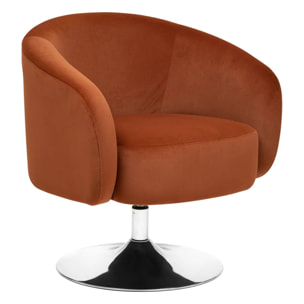 Fauteuil "Edith" en velours H73cm ambre