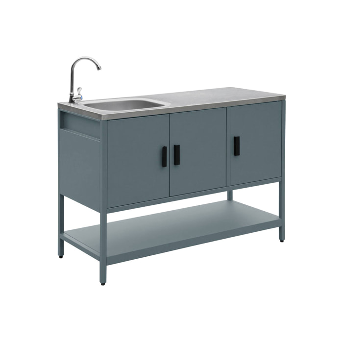 Module de cuisine extérieure acier avec évier L120cm NAXOS