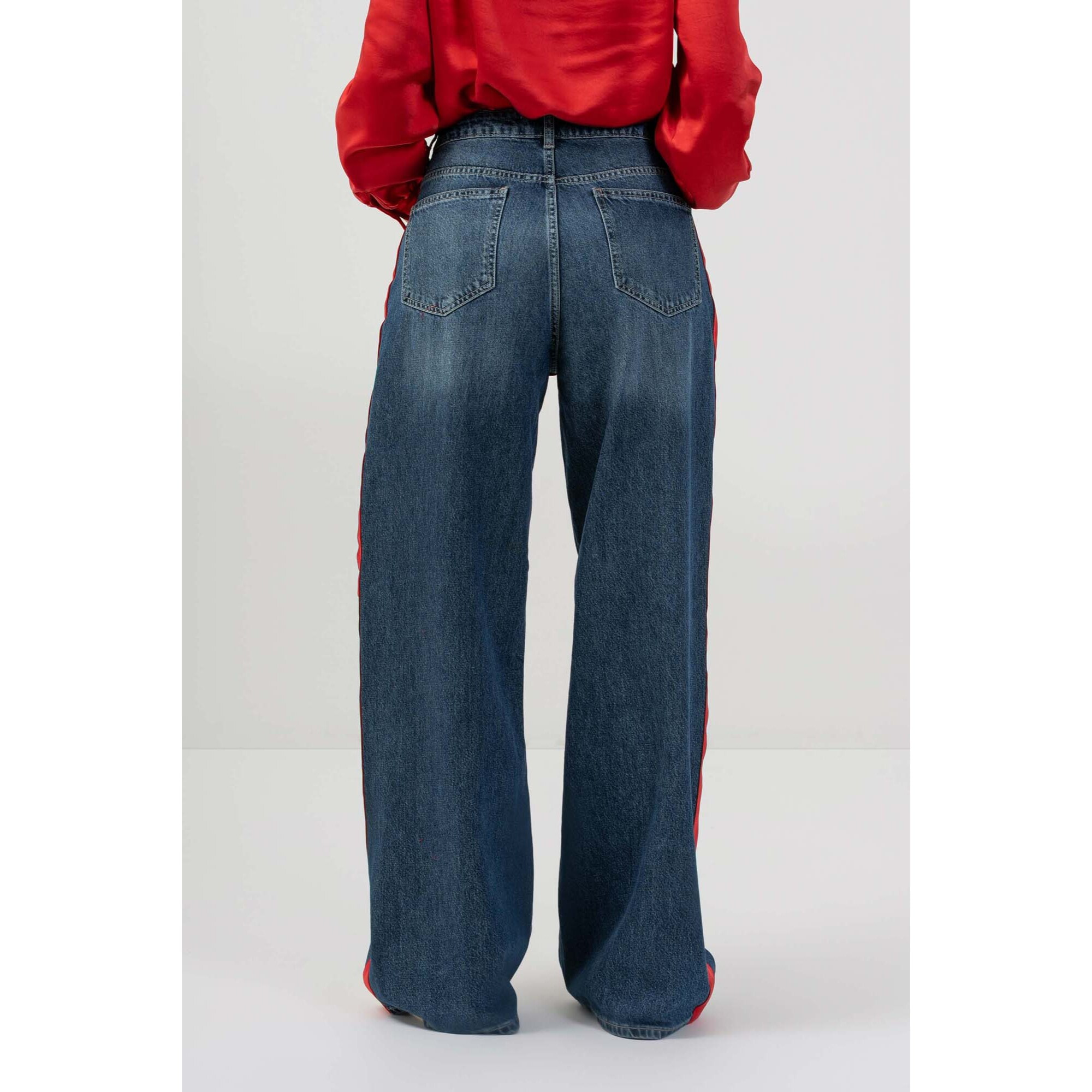 Kocca - Pantaloni in denim con banda laterale Donna