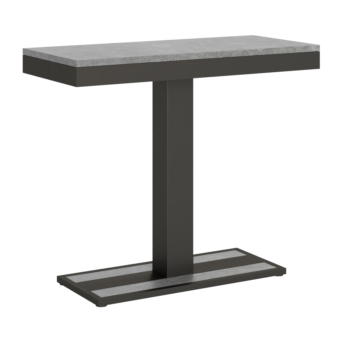 Console extensible 90x40/196 cm Capital Small Evolution Gris Béton cadre Anthracite