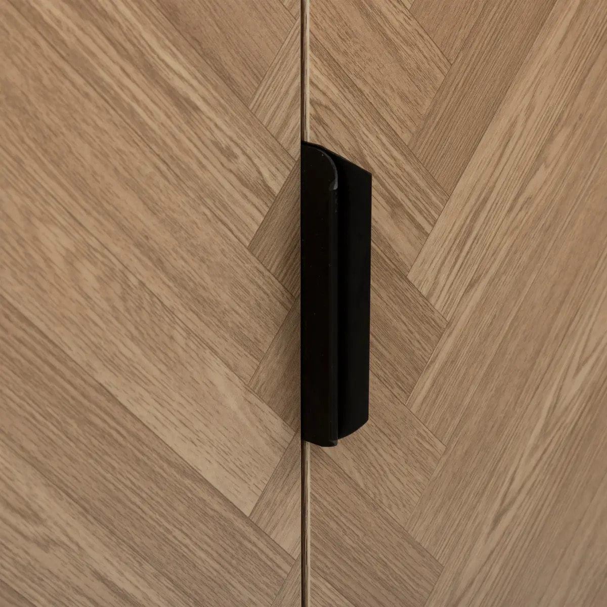 Cabinet "Chevrons" 2 portes effet pin naturel et noir 110x80cm