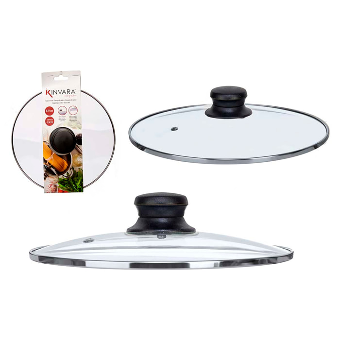 COPERCHIO IN VETRO LARGA ARGENTO 22 CM