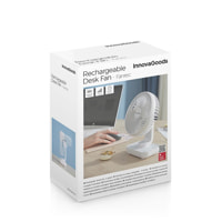 Ventilatore da scrivania ricaricabile Fanrec 3600 mAh - 13,3 W - bianco - Ø5,4'' - 14 x 18 x 7,5 cm