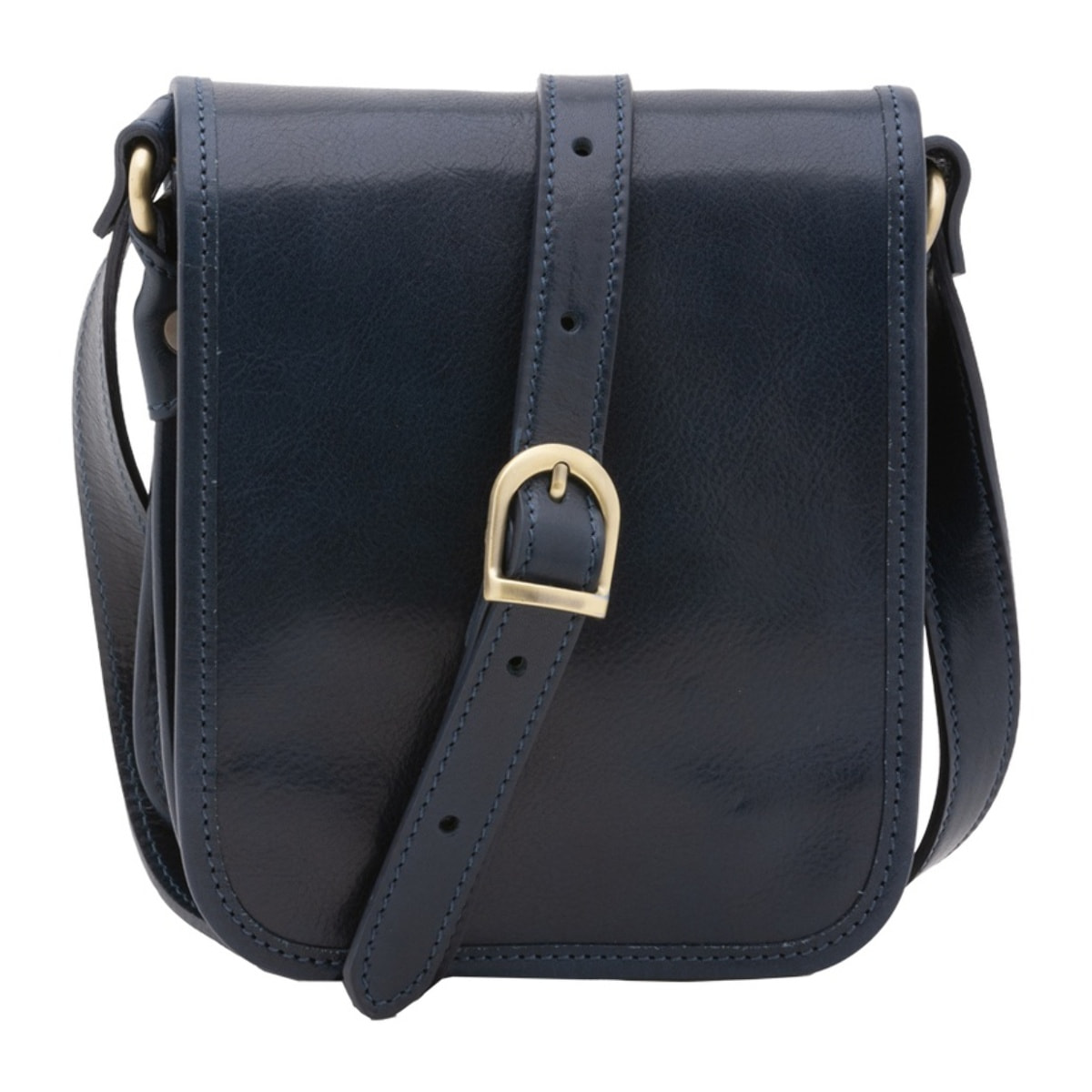 Borsa a tracolla da uomo in vera pelle - Modello False - Made in Italy - 20.0 x 16.5 x 10.0 cm
