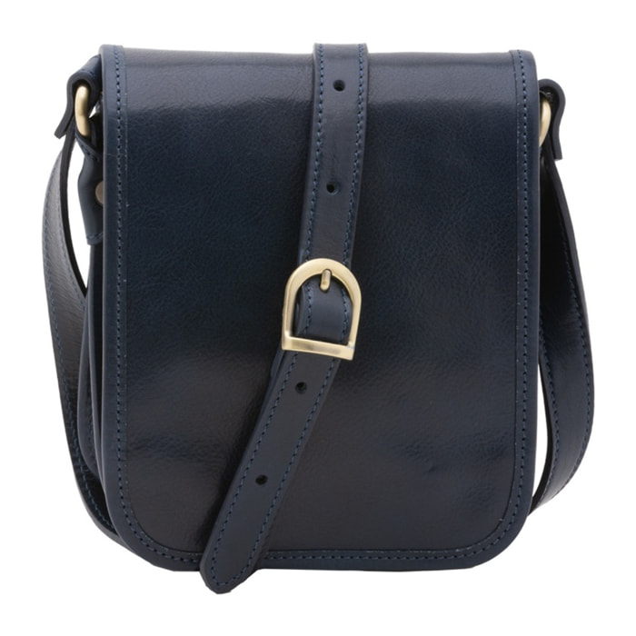Borsa a tracolla da uomo in vera pelle - Modello False - Made in Italy - 20.0 x 16.5 x 10.0 cm