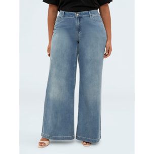 Fiorella Rubino - Jeans Wide Leg en denim lavado - Azul