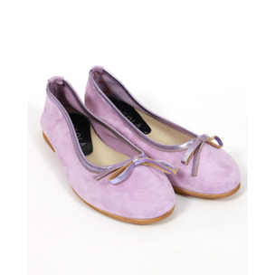 BALLERINA CHOCOLA' CAMOSCIO PELLE VIOLA